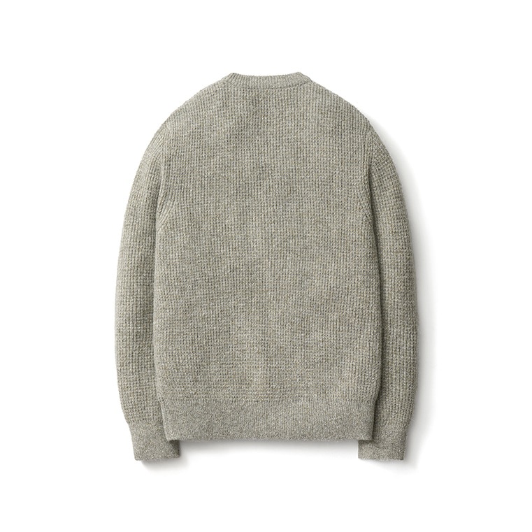 【POTTERY】 WAFFLE COMFORT CREWNECK KNIT : ASH GRAY 【POTTERY】 WAFFLE COMFORT CREWNECK KNIT : ASH GRAY