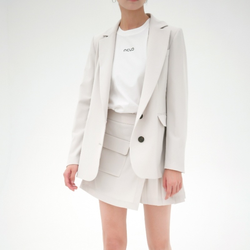 ACUD 2つボタンシングルジャケット_L.ベージュ ACUD 2つボタンシングルジャケット_L.ベージュ