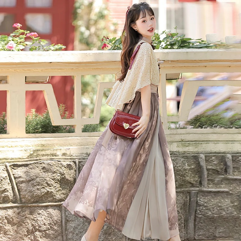 在库限りです! 正規品デザイン枯葉蝶新韓国ワンピースシフォンセットcosエレメント 在库限りです! 正規品デザイン枯葉蝶新韓国ワンピースシフォンセットcosエレメント