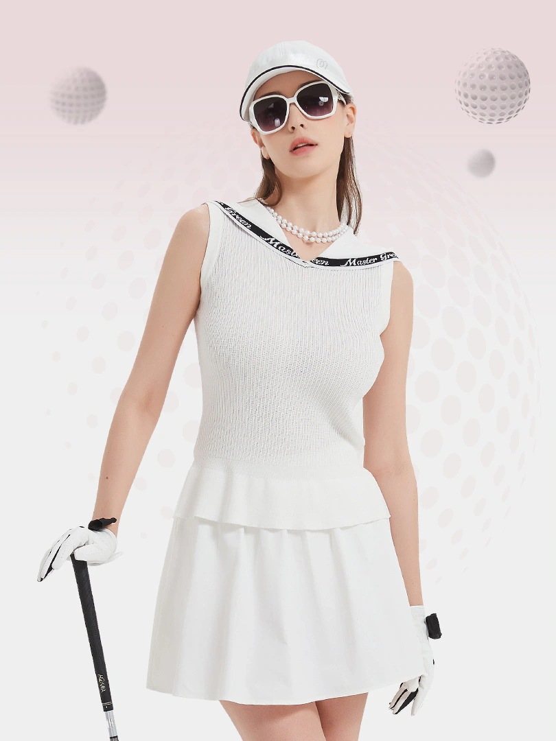 ゴルフウェア レディース スポーツウェア セットアップ ゴルフスカート ニット半袖 袖無し Tシャツ ミニスカート 上下セット 白 女性 テニスウェア 速乾 通気性 春夏 韓国風 おしゃれ
