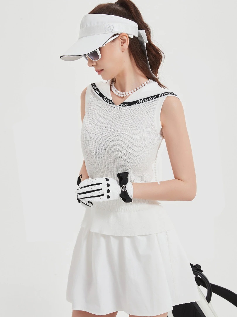 ゴルフウェア レディース スポーツウェア セットアップ ゴルフスカート ニット半袖 袖無し Tシャツ ミニスカート 上下セット 白 女性 テニスウェア 速乾 通気性 春夏 韓国風 おしゃれ