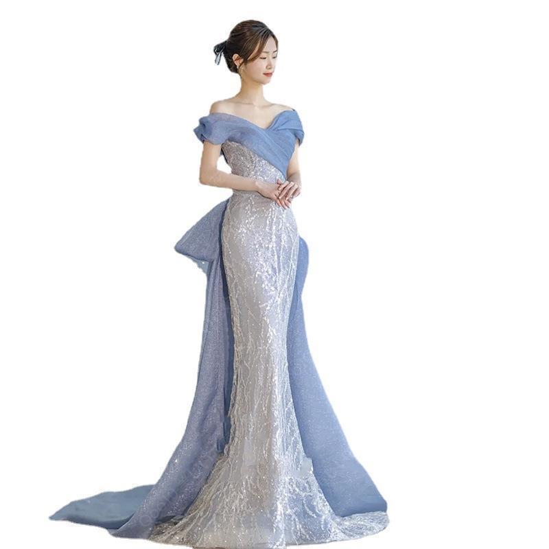 【九月上新】【急速出荷】2023新商品 流行り パーティードレス 結婚式ワンピース 演奏会 発表会 卒業式 ドレス ウェディングドレス 花嫁ロングドレス 成人式 同窓会ワンピース-86