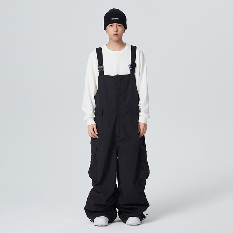 [3日内急速出荷]韓国風 スノーボードウェア つなぎ ビブパンツ ロングパンツ ボトムス ズボン スノボウェア スキーウェア 撥水防風 保温 雪遊び 暖かい