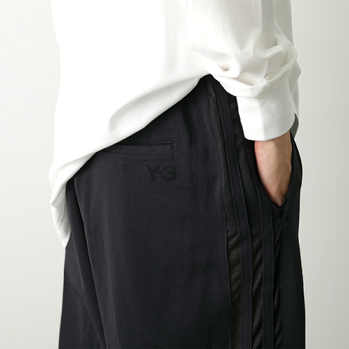Y-3 ワイスリー トラックパンツ M MESH TP JL8311 メンズ ナイロン イージーパンツ メッシュ 3ストライプス ロゴ BLACK Y-3 ワイスリー トラックパンツ M MESH TP JL8311 メンズ ナイロン イージーパンツ メッシュ 3ストライプス ロゴ BLACK