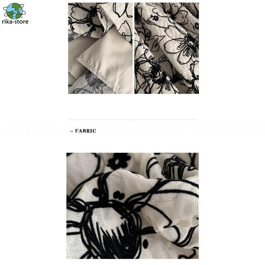 花柄スカート ロングスカート キレイ 花刺繍 フレアスカート ボトムス ロング 総花柄 スカート 体型カバー 春 夏 秋 ウエストゴム 通勤 30代 50代