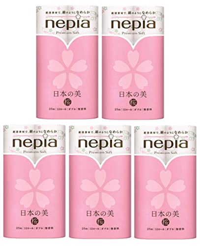 ネピアプレミアムソフトトイレットロール日本の美桜12Rダブル25M桜の香り × 5個セット ネピアプレミアムソフトトイレットロール日本の美桜12Rダブル25M桜の香り × 5個セット