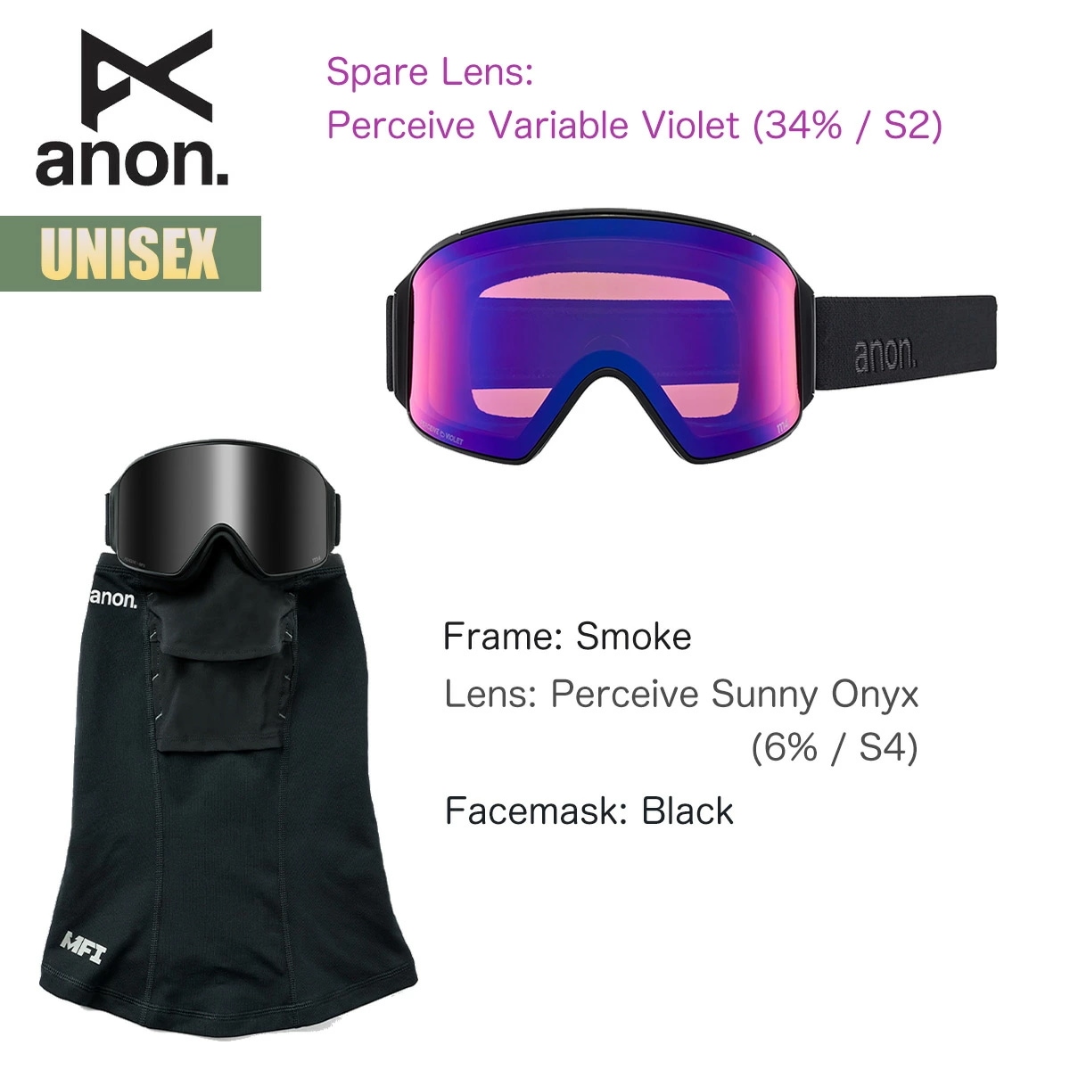 24/25　anon　m4　シリンドリカル anon アノン スノーゴーグル レンズ 24-25 Anon M4 Perceive