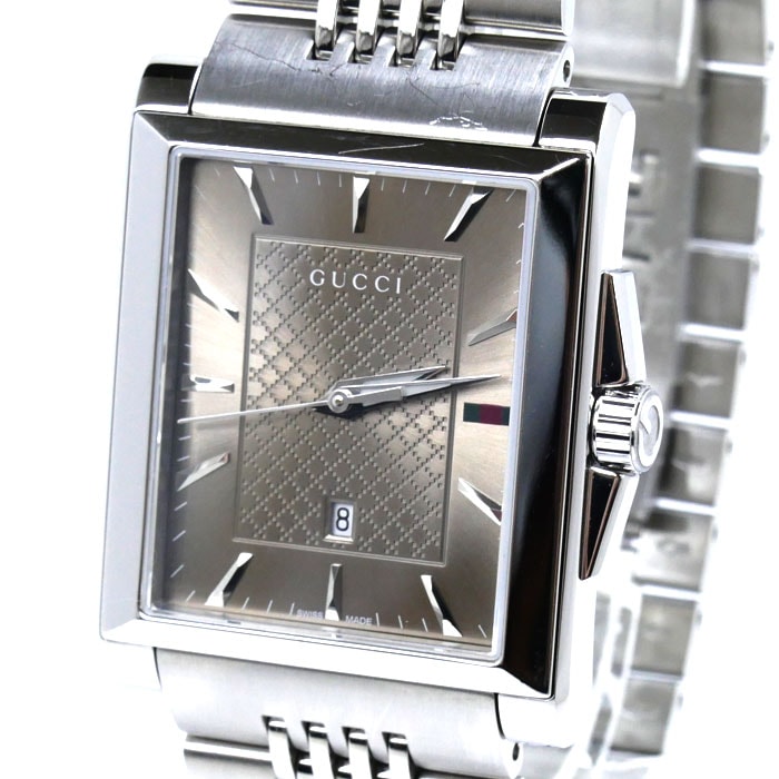 GUCCI グッチ レクタングル 腕時計 電池式 YA138402 メンズ 中古