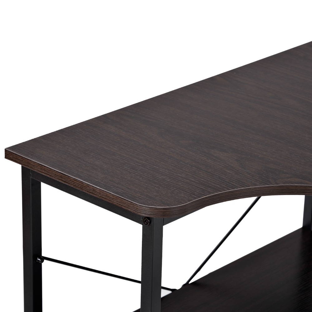 【WF301556AAAオフィスチェア+パソコンデスク セット】 【ダークブラウン】パソコンデスク L字 120cm 2段ラック付 デスク木製 ミシン台 書斎机 勉強机 ダークブラウンGG7925 G 【WF301556AAAオフィスチェア+パソコンデスク セット】 【ダークブラウン】パソコンデスク L字 120cm 2段ラック付 デスク木製 ミシン台 書斎机 勉強机 ダークブラウンGG7925 G