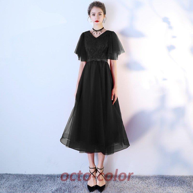 パーティードレス 結婚式 ワンピース ドレス 袖あり ミモレ丈 レース 花嫁 お呼ばれ 二次会 卒業式 成人式 謝恩式 食事会 着痩せ 可愛い 大人 上品 黒 lf1147 パーティードレス 結婚式 ワンピース ドレス 袖あり ミモレ丈 レース 花嫁 お呼ばれ 二次会 卒業式 成人式 謝恩式 食事会 着痩せ 可愛い 大人 上品 黒 lf1147