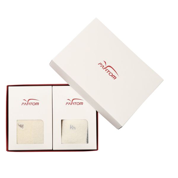 (Phantom) 女性用ロゴカラーブロックウールミッドウェイトソックスセット