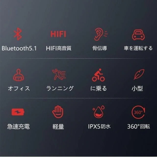 即日発送 骨伝導イヤホン Bluetooth5.1 片耳掛け 3g超軽量 マイク付き ヘッドホン ブルートゥースイヤホン IPX5防水 Hi-Fi高音質 無線イヤホン iPhone Android適用 即日発送 骨伝導イヤホン Bluetooth5.1 片耳掛け 3g超軽量 マイク付き ヘッドホン ブルートゥースイヤホン IPX5防水 Hi-Fi高音質 無線イヤホン iPhone Android適用