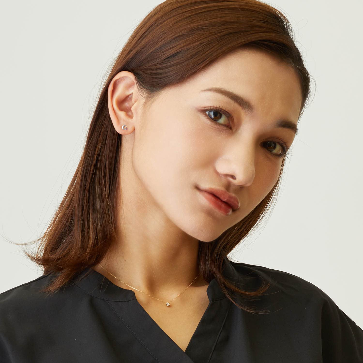 [ララクリスティー] レディース ピアス ムーン 7月 誕生石 ルビー プラチナ pt900 le102-0001-pt-07