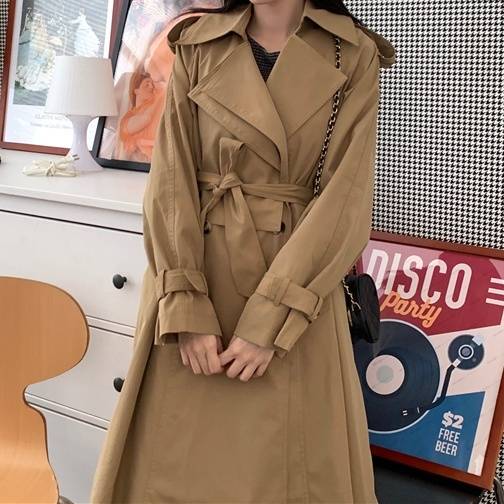 レディース アウター コート ロングコート トレンチコート 膝下 ダブルボタン ベルト付き キャンデ レディース アウター コート ロングコート トレンチコート 膝下 ダブルボタン ベルト付き キャンデ