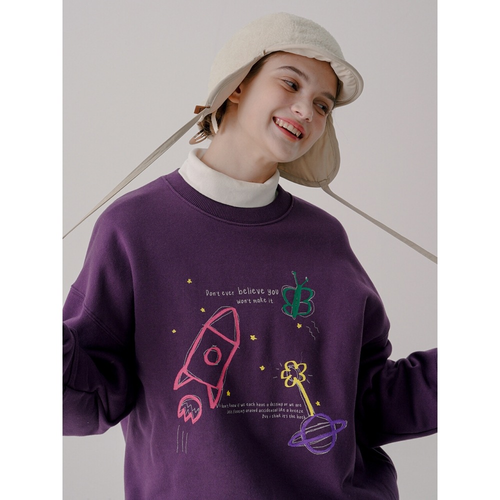 WV PROJECT日記マンツーマンパープルJNMT7689 Tシャツ・カットソー
