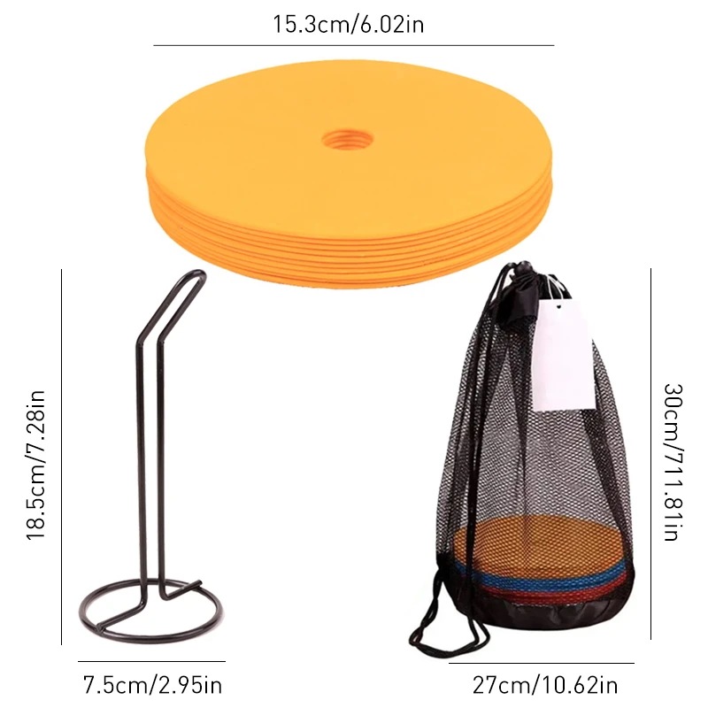 納期21日サッカートレーニング用のフラットコーン10個,高品質のフットボールトレーニング機器