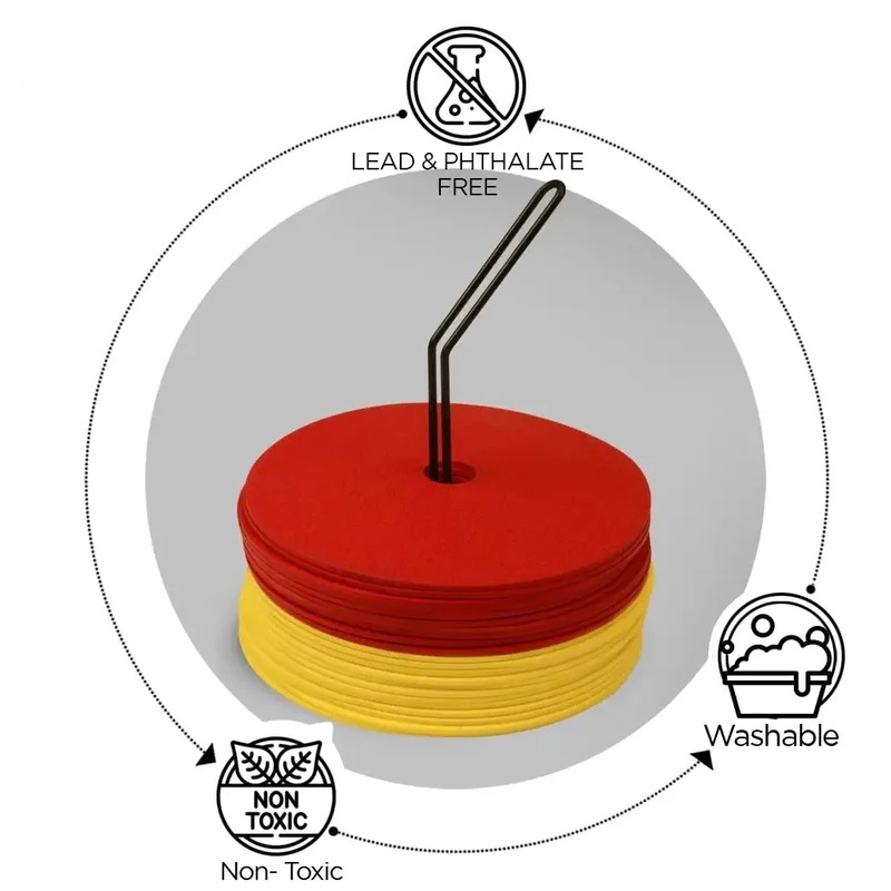 納期21日サッカートレーニング用のフラットコーン10個,高品質のフットボールトレーニング機器