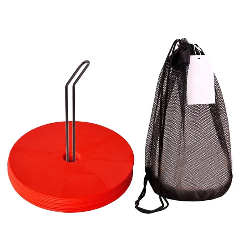 納期21日サッカートレーニング用のフラットコーン10個,高品質のフットボールトレーニング機器