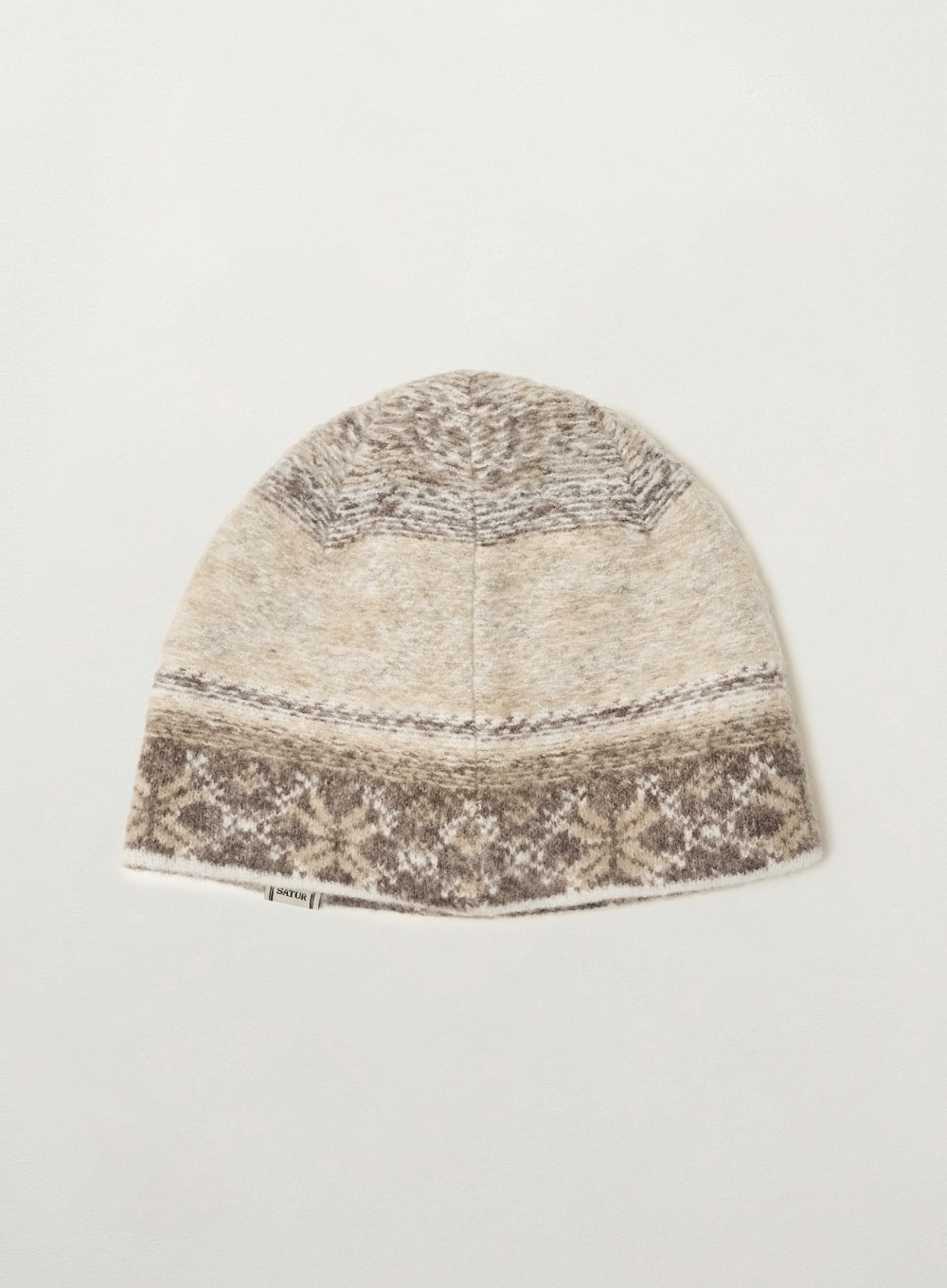 人気★ SATUR ★NORDIC KNIT BEANIE SATUR】 NORDIC KNIT BEANIE : BROWN