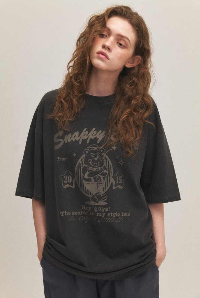 CPGN STUDIO】 Snappy Bear Pigment Short Sleeve Tee Tシャツ
