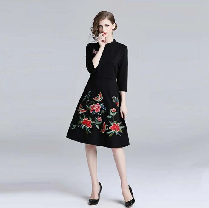 【即納】パーティードレス ミニ丈 膝丈 ワンピース 結婚式 ドレス 二次会 花嫁 袖あり ワンピース ドレス 花柄 刺繍 ワンピース パーティー 二次会 お呼ばれ 結婚式ワンピース パーティードレス 【即納】パーティードレス ミニ丈 膝丈 ワンピース 結婚式 ドレス 二次会 花嫁 袖あり ワンピース ドレス 花柄 刺繍 ワンピース パーティー 二次会 お呼ばれ 結婚式ワンピース パーティードレス