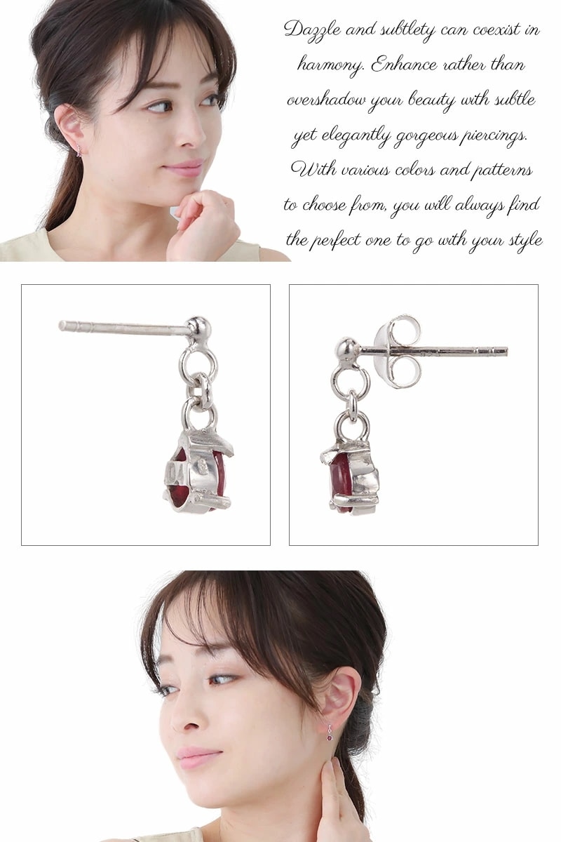 ピアス レディース メンズ シルバー925 ルビー ディアドロップ型 しずく型 揺れる キレイ おし ピアス レディース メンズ シルバー925 ルビー ディアドロップ型 しずく型 揺れる キレイ おし
