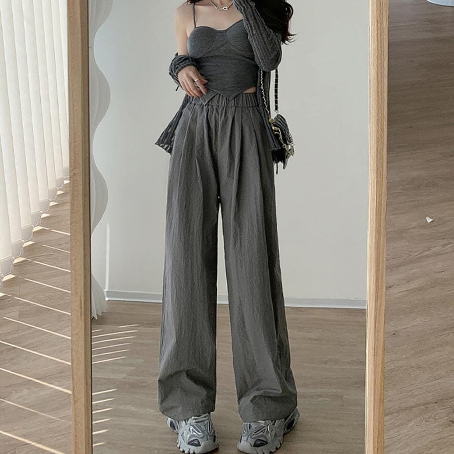 リラックスパンツ レディース 薄手6色