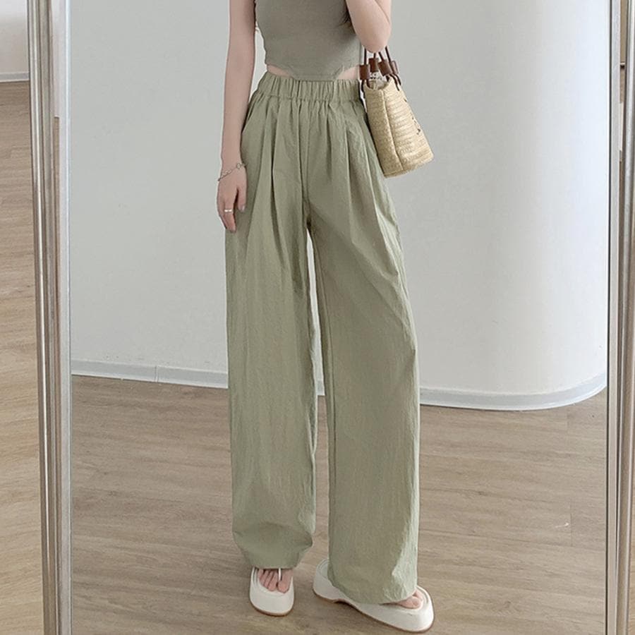 リラックスパンツ レディース 薄手6色