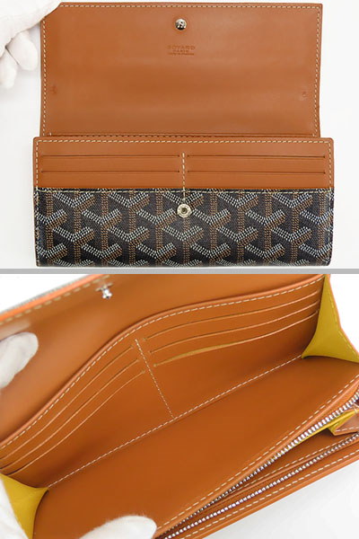 Qoo10] GOYARD 美品ゴヤールヴァレンヌ二つ折り長財布ブラ