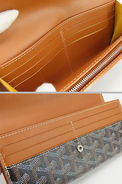 Qoo10] GOYARD 美品ゴヤールヴァレンヌ二つ折り長財布ブラ
