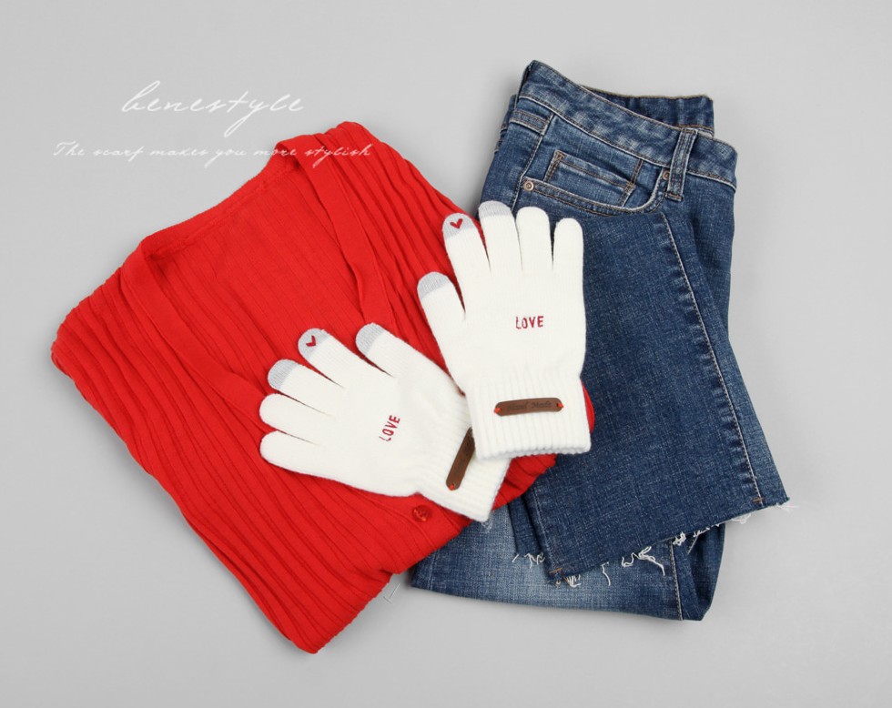 [BTS ジミン着用] 【BENE STYLE】BENESTYLE ベネ ラブ スマホ タッチ グローブ BENE LOVE スマホ 手袋 スマホ タッチ 手袋 ニットグローブ ニット手袋