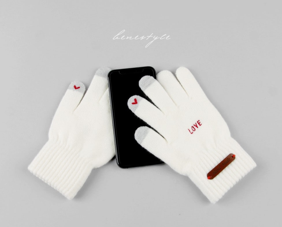 [BTS ジミン着用] 【BENE STYLE】BENESTYLE ベネ ラブ スマホ タッチ グローブ BENE LOVE スマホ 手袋 スマホ タッチ 手袋 ニットグローブ ニット手袋