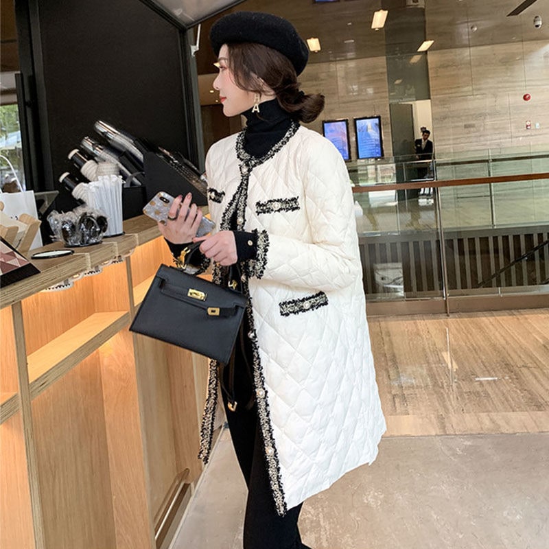 超目玉品中綿コートレディース軽量ダウンジャケットトップスやつはながた軽しい冬服Aライン膝下おしゃれ可愛いミリタリーコートカジュアルコート