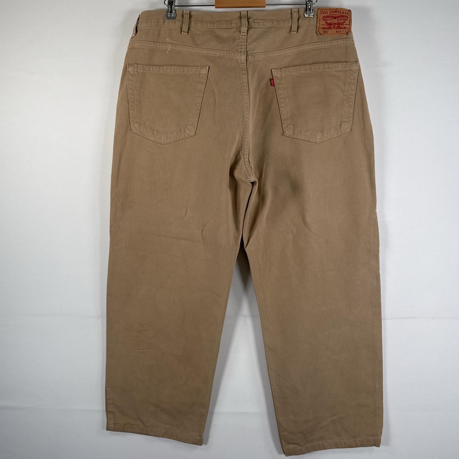 古着 デニムパンツ 550 ジーパン テーパード バギー 大きいサイズ オーバーサイズ w44 L32 ベージュ メンズ