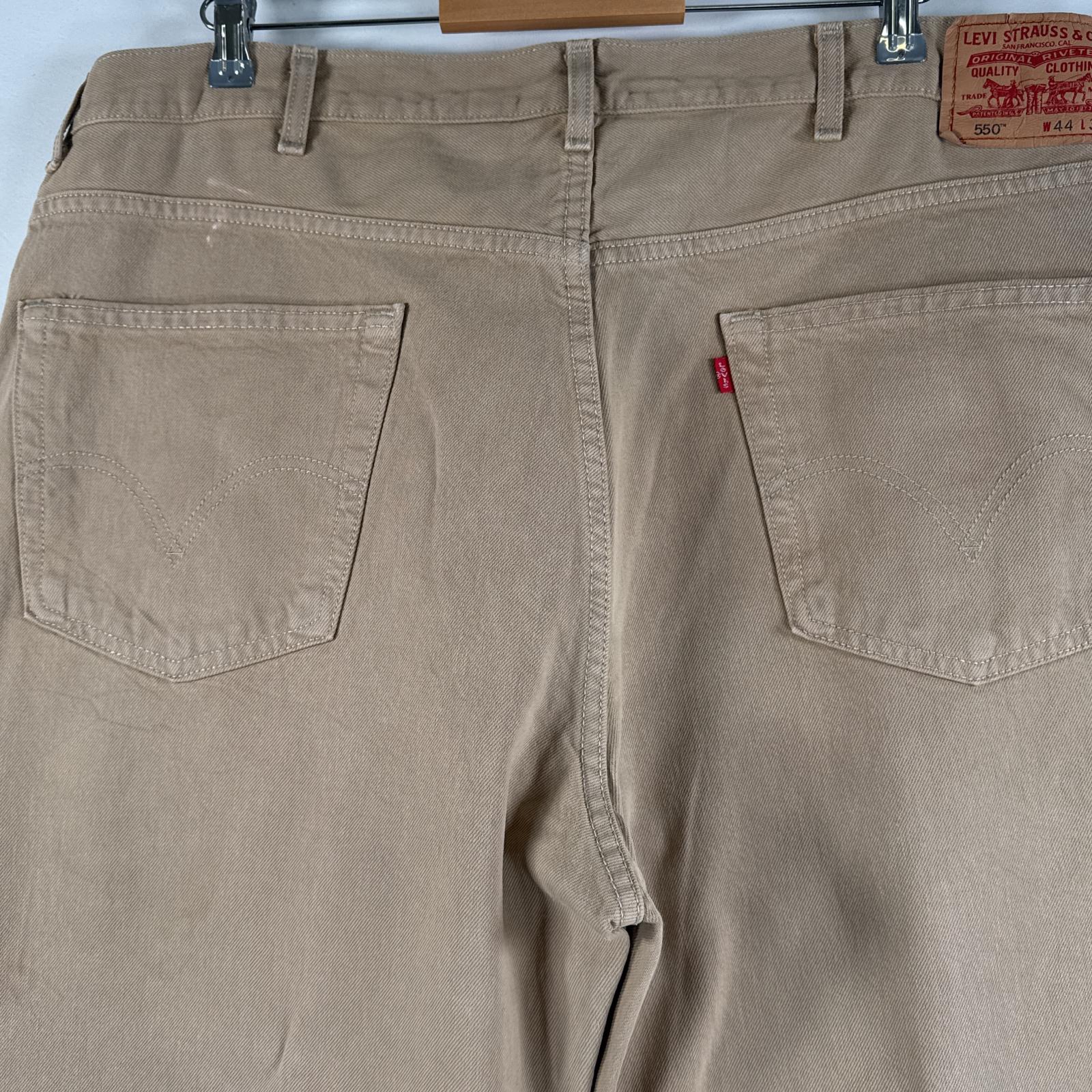 古着 デニムパンツ 550 ジーパン テーパード バギー 大きいサイズ オーバーサイズ w44 L32 ベージュ メンズ