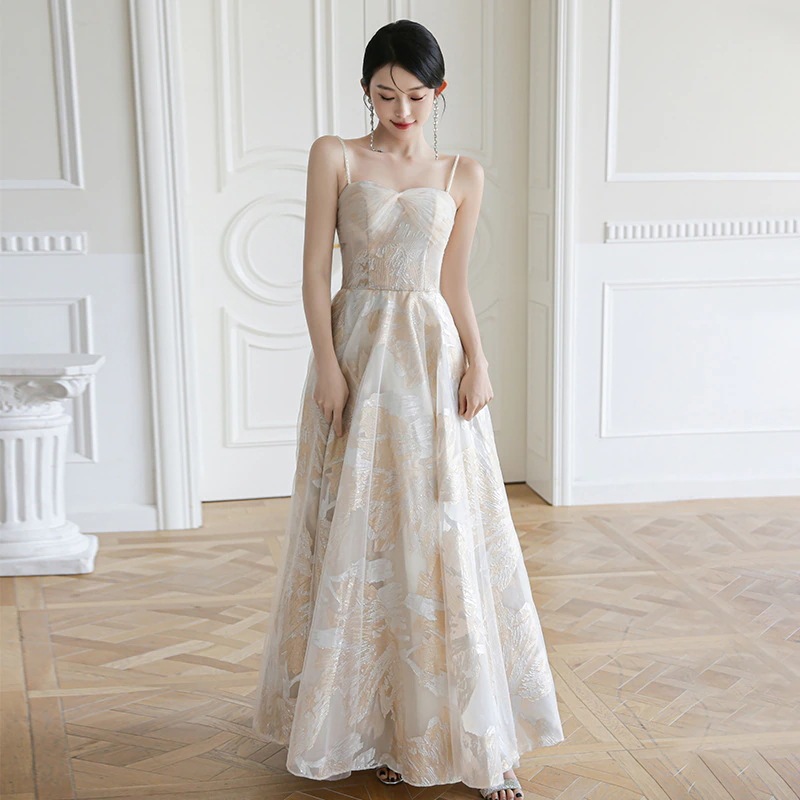 パーティードレス ドレス シャンパンドレス レディース 新春 フレンチイブニングドレス ドレス 妖精 シニア ロングドレス