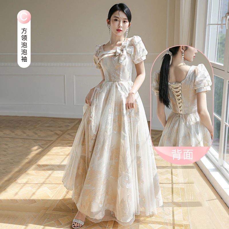 パーティードレス ドレス シャンパンドレス レディース 新春 フレンチイブニングドレス ドレス 妖精 シニア ロングドレス
