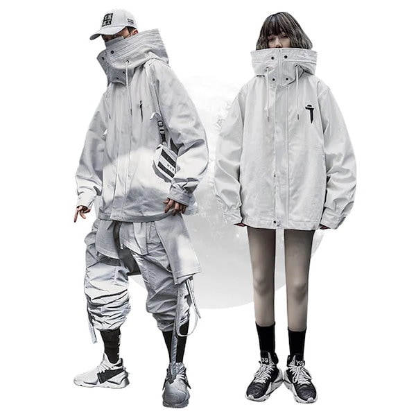 ONダークグレー ハイネックジャケット フード付きセットアップ DOOPZ（ドープス）の「High neck ring zip track jacket / ハイネック