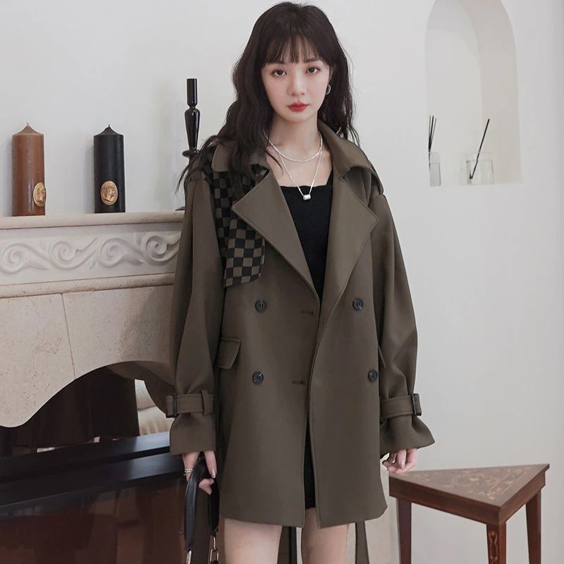韓国ファッション トレンチコート レディース 高級感 秋アウター 長袖 コート トップス 気質百掛け ジャケット英伦風 20代 30代 40代 通勤