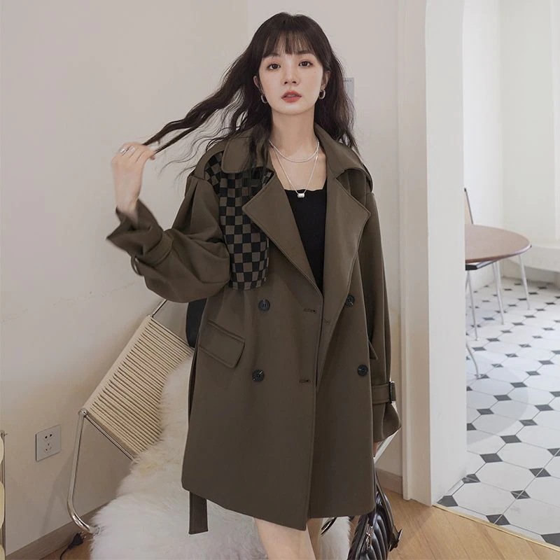韓国ファッション トレンチコート レディース 高級感 秋アウター 長袖 コート トップス 気質百掛け ジャケット英伦風 20代 30代 40代 通勤