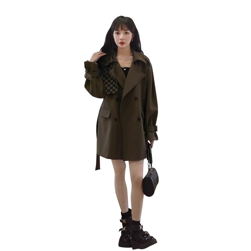 韓国ファッション トレンチコート レディース 高級感 秋アウター 長袖 コート トップス 気質百掛け ジャケット英伦風 20代 30代 40代 通勤