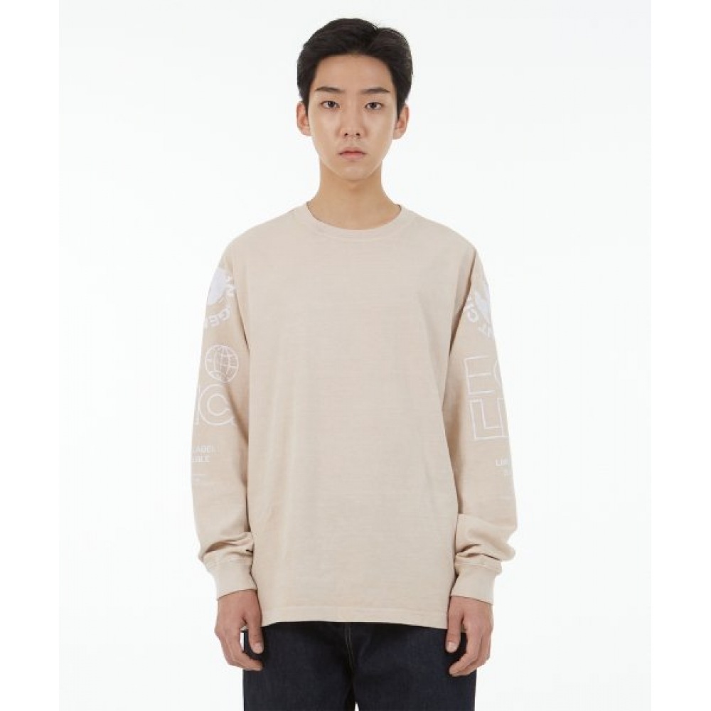 LMC LMC オーガニックダイドロングシルバー T シャツベージュ LMC LMC オーガニックダイドロングシルバー T シャツベージュ