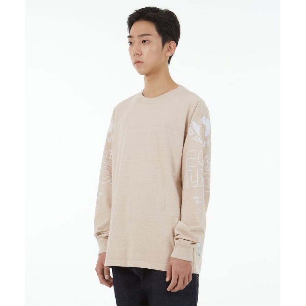 LMC LMC オーガニックダイドロングシルバー T シャツベージュ LMC LMC オーガニックダイドロングシルバー T シャツベージュ