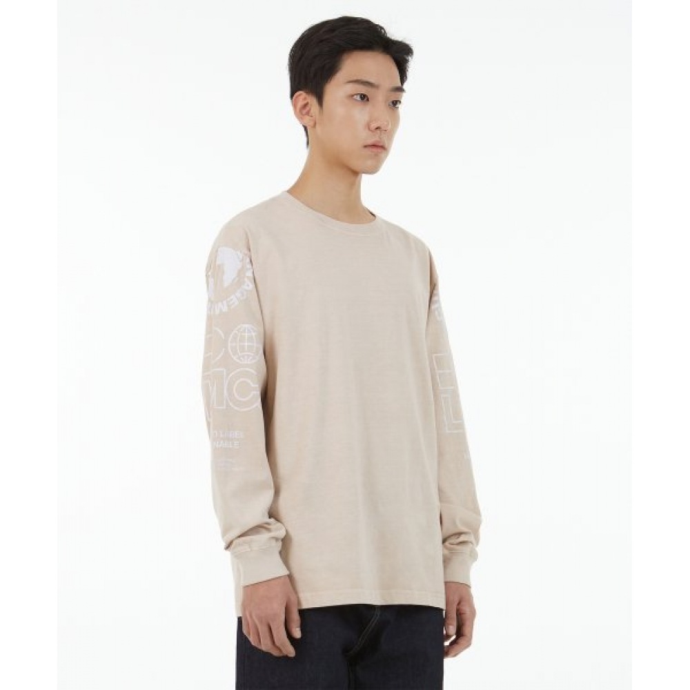 LMC LMC オーガニックダイドロングシルバー T シャツベージュ LMC LMC オーガニックダイドロングシルバー T シャツベージュ