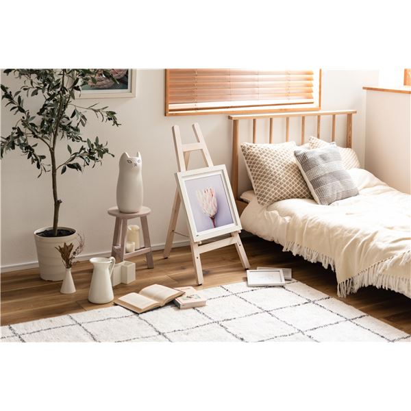 イーゼル パネルスタンド 約W43xD49xH85.5cm ホワイト 完成品 イーゼル パネルスタンド 約W43xD49xH85.5cm ホワイト 完成品