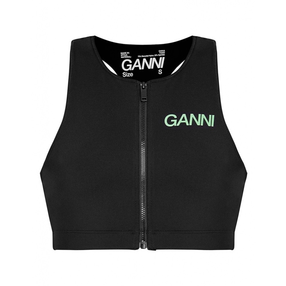 ガニ 23FW ネオンロゴフリッタースポーツジップアップトップ T3392 099