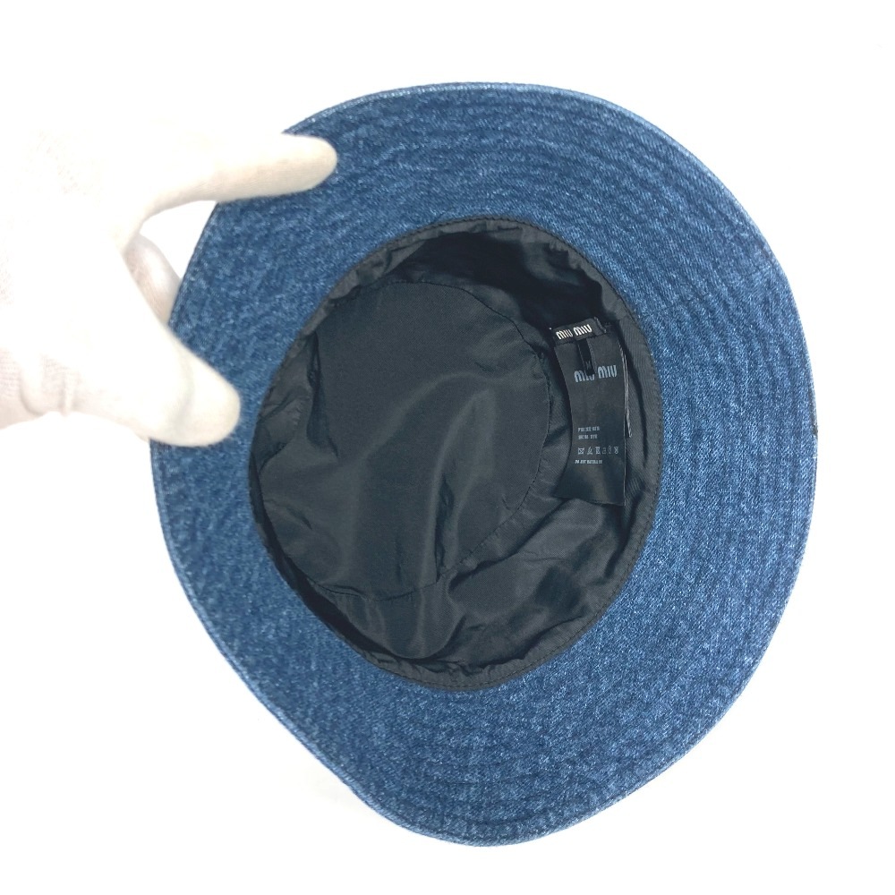 ハット 5HC196 ロゴ デニム ハット帽 帽子 バケットハット ボブハット コットン ブルー