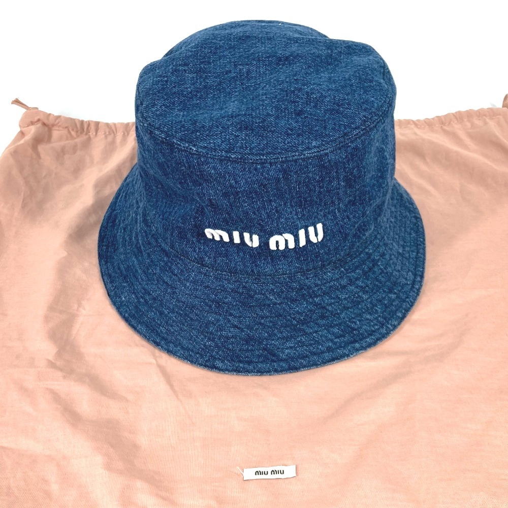 ハット 5HC196 ロゴ デニム ハット帽 帽子 バケットハット ボブハット コットン ブルー