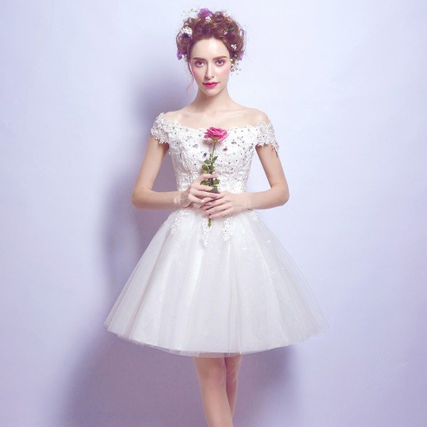 ミニドレス 安い 白 ウェディングミニドレス 花嫁 ウェディングドレス 披露宴 プリンセス 半袖 パ ミニドレス 安い 白 ウェディングミニドレス 花嫁 ウェディングドレス 披露宴 プリンセス 半袖 パ
