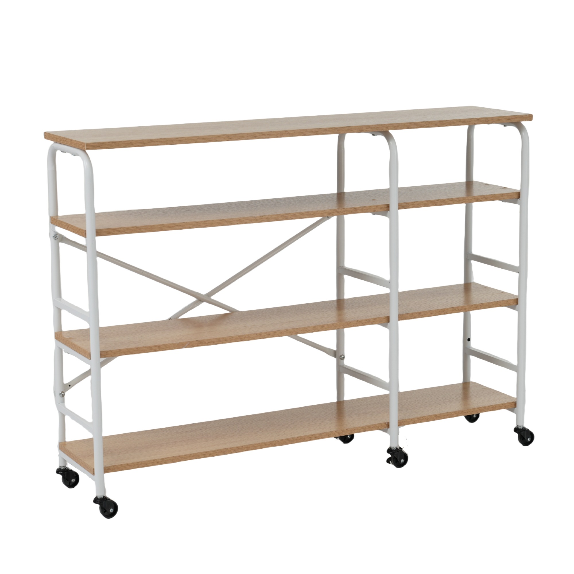 【国内発送,送.料無料】A49デスク+ラック キャスター付き 引き出し付き